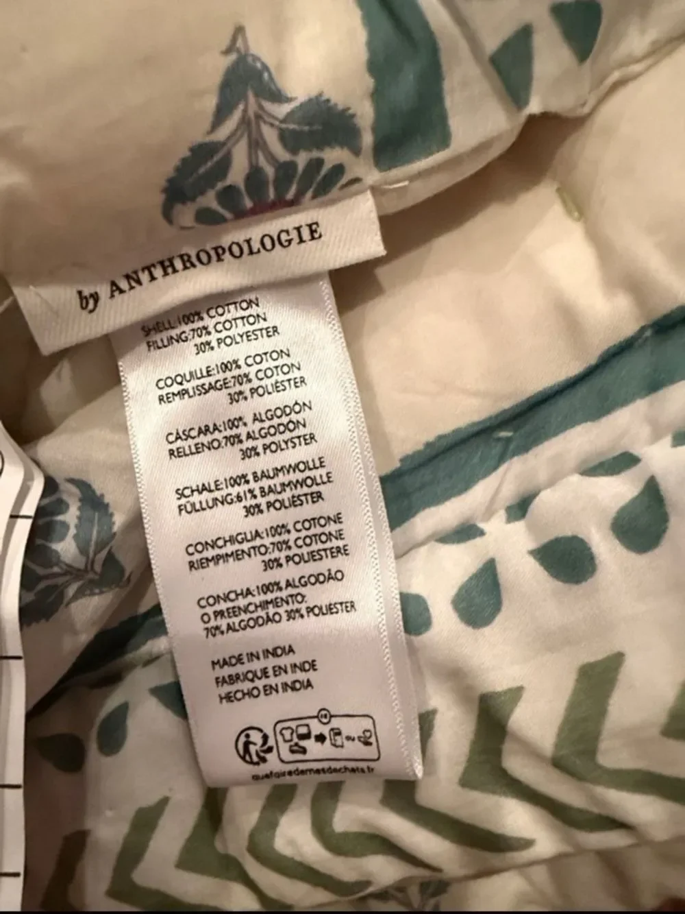 New Anthropologie 100% Cotton Voile Printed Quilt Collection Size Queen